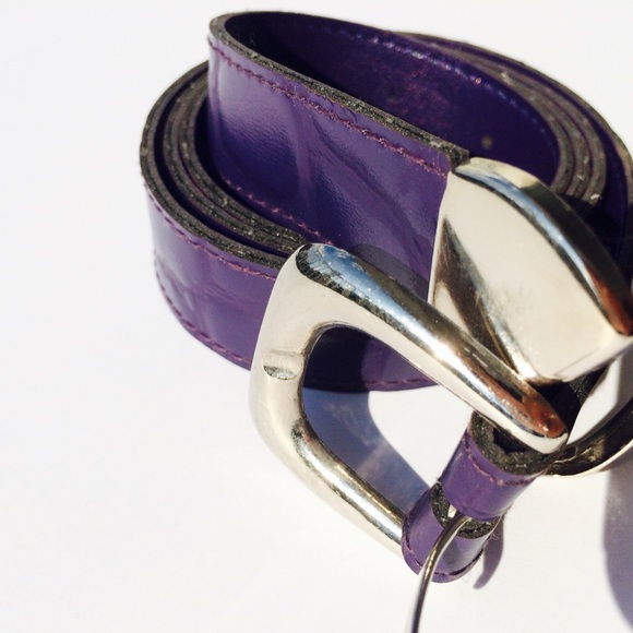 Unknown Accessories - Women's Crocodile Style Purple Belt Size 41" (L)